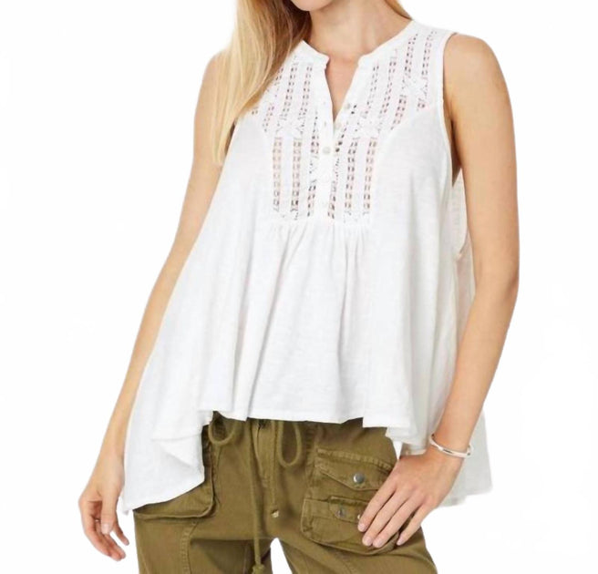 Free People Lace Yoke Henley Oberteil 2