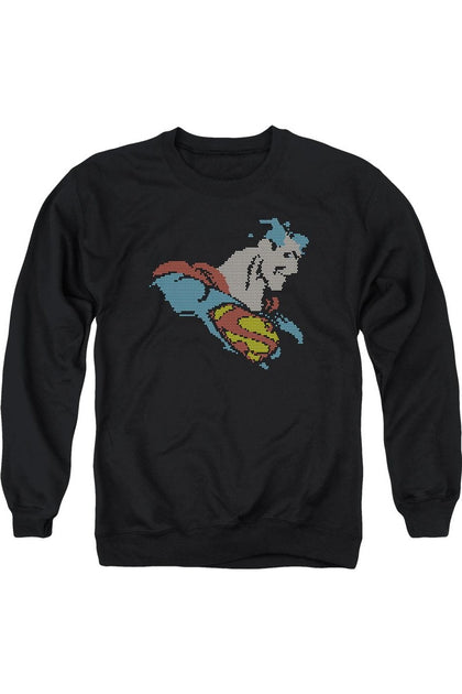Gildan DC Comics Lite Brite Superman Crewneck Sweatshirt Black XL 2