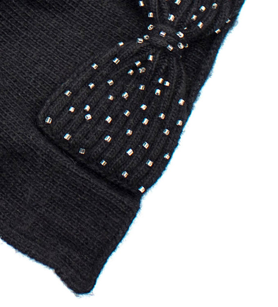 Portolano Beaded Bows Scarf Black One Size 3