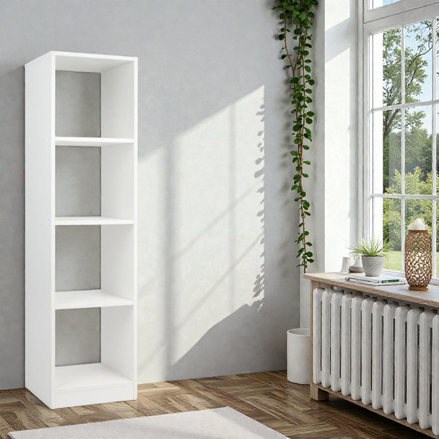 Hivvago Vertical 5-Tier Book Storage Unit White 2