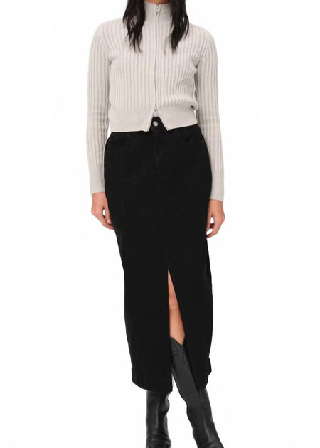 Warp + Weft SMX Denim Maxi Skirt Black 27 2