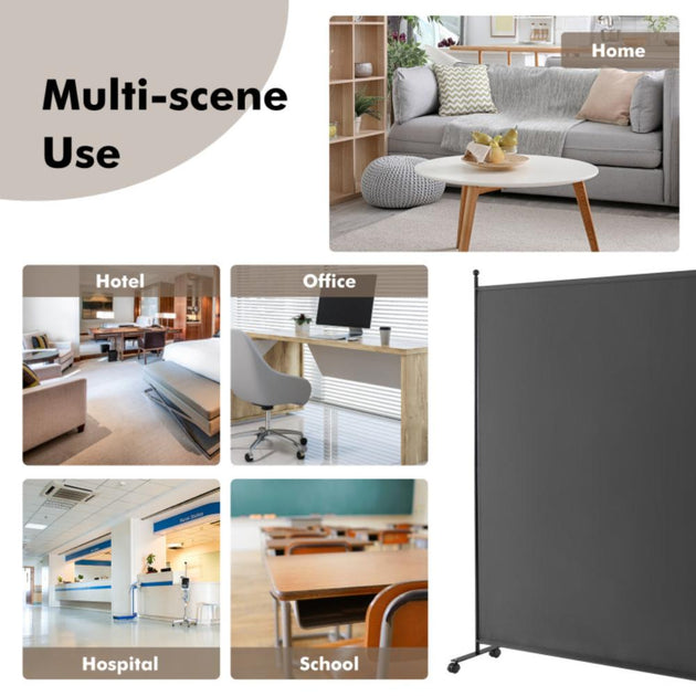 Hivvago Rolling Room Divider Dark Gray 3