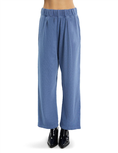 LES TIEN Penny Pleated Pant Blue XS 2