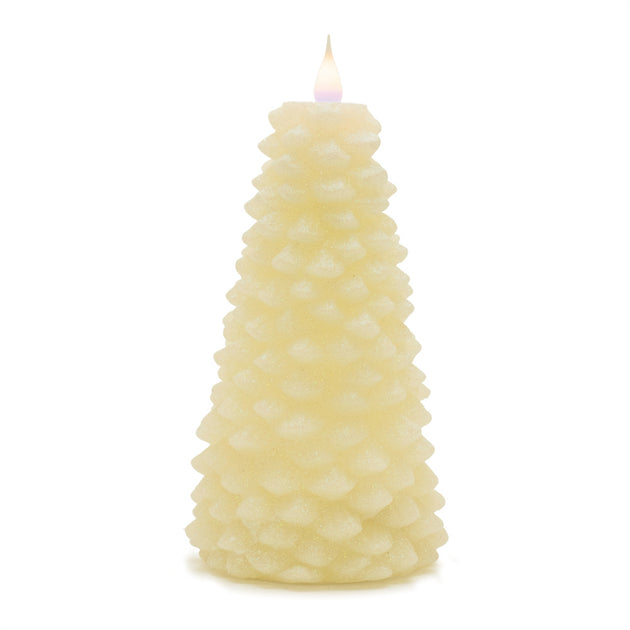 Melrose International Glittered Pine Tree LED Kerze, Weiß, 8 Zoll 2