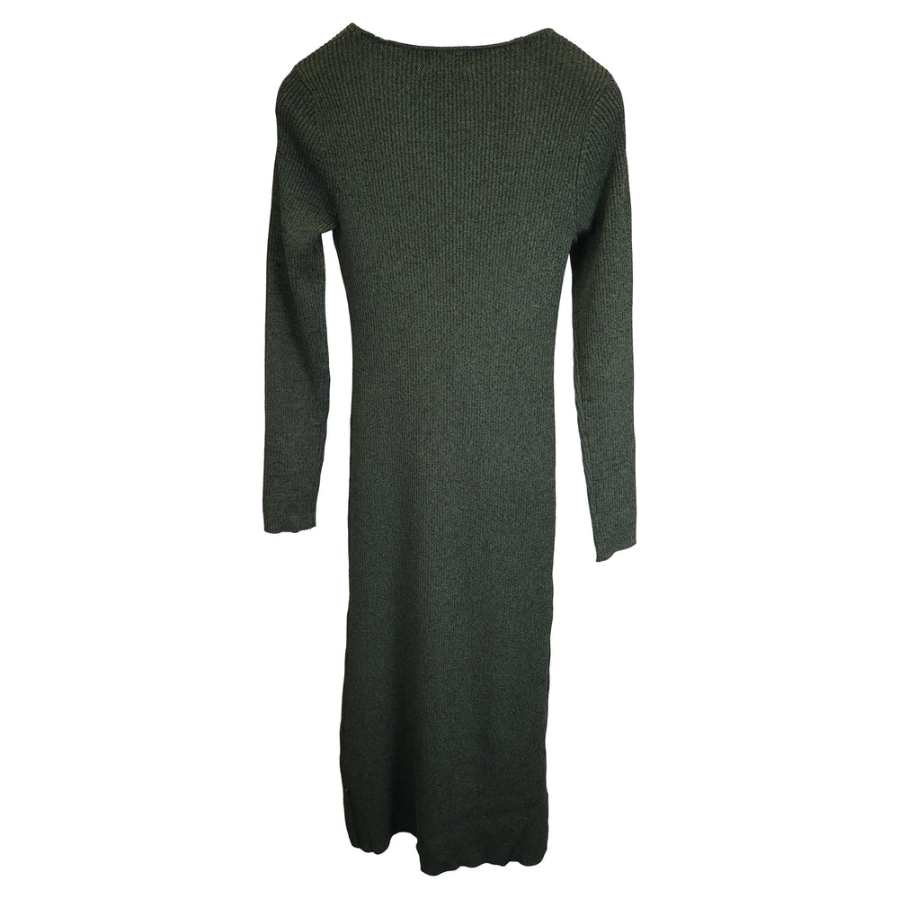 ganni green knit dress Ganni Melange Knit Dress