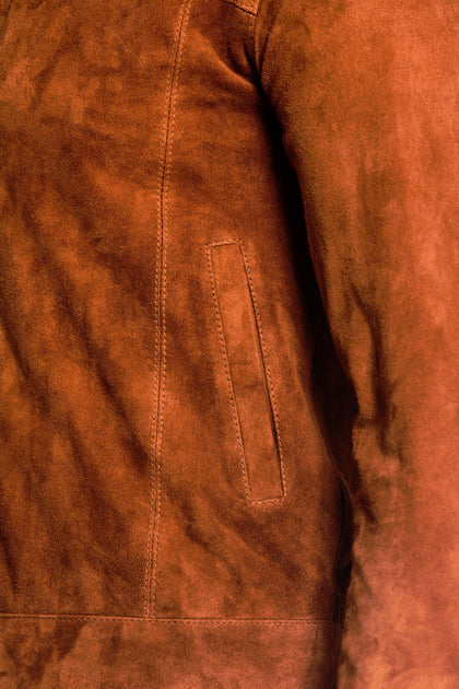 Infinity Harrington Jacket Goat Suede Brown Medium 4