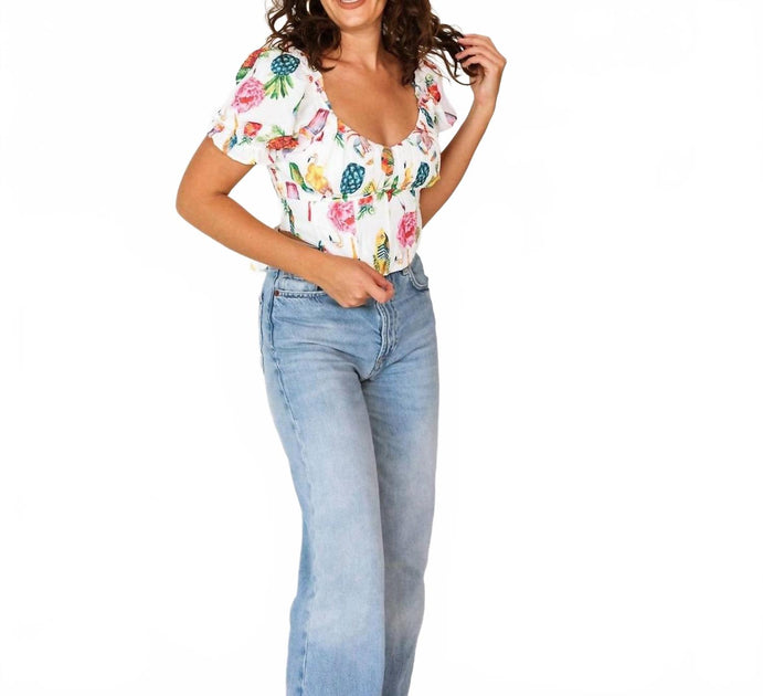 Blu Pepper Island Nights Corset Detail Top White Medium 4