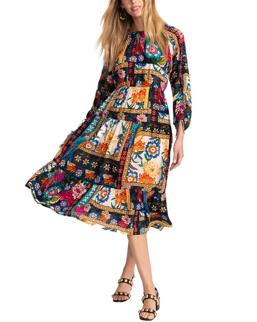 Johnny Was Brona Silk Dress Multi Medium 2