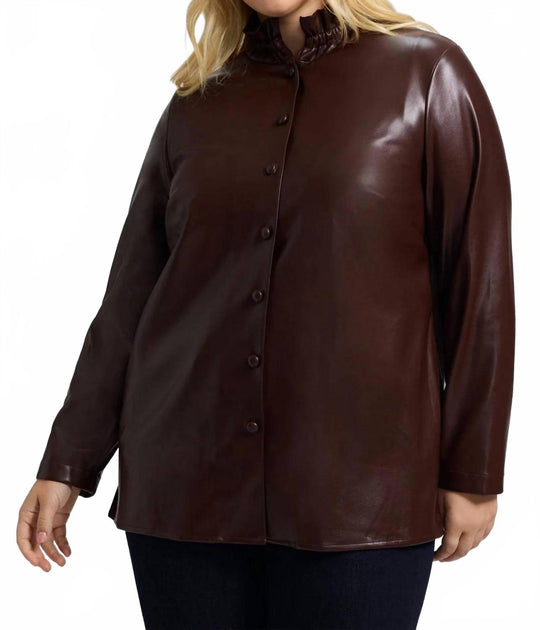 Foxcroft Carolina Shirt Jacket Brown Small 3