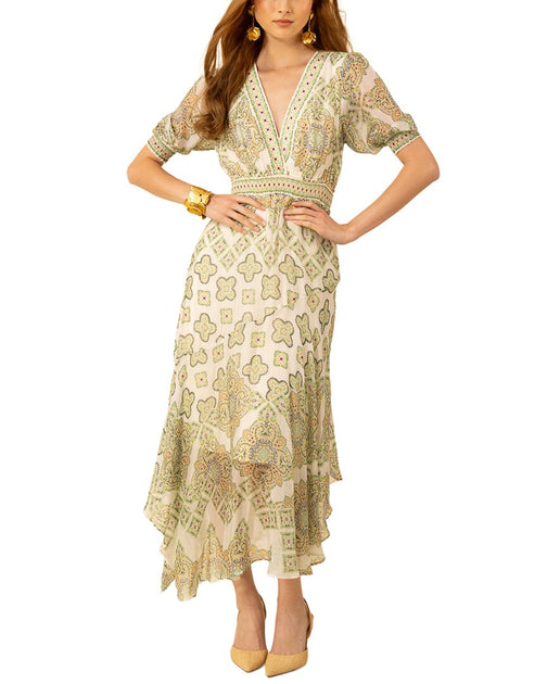 Hale Bob Malaya Midi Kleid Beige XS 2