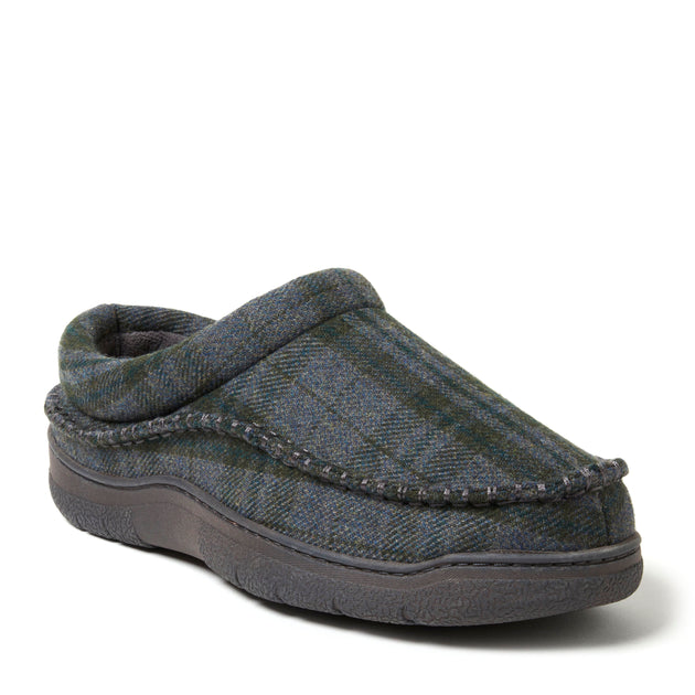 Dearfoams Thompson Plaid Moccasin Clog Slipper Blue XLarge 3
