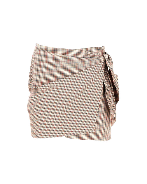 Isabel Marant Etoile Check Print Skirt Brown EU 42 2