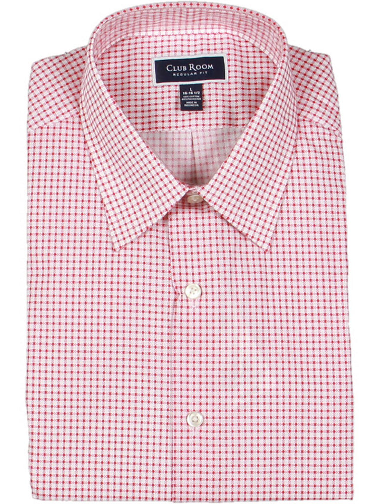 Club Room Mens Check Print Cotton Dress Shirt
