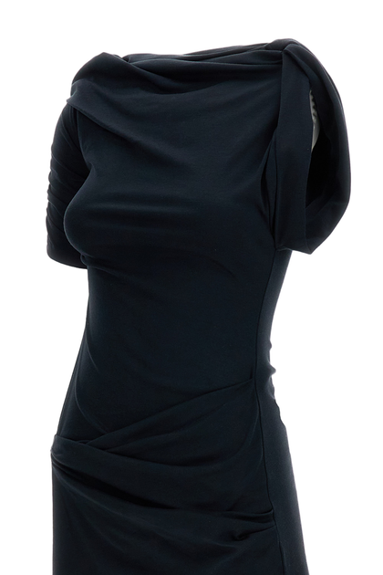 Jacquemus La Mini Robbe Drapeado Dress Black Small 4