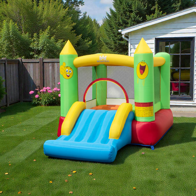 Hivvago Kids Inflatable Jump House with Slide Multicolor 2