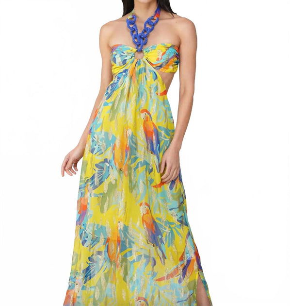 America & Beyond Peru Tropic Halter Dress Multi Large 3