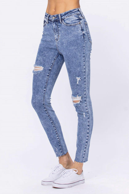 Judy Blue Destroyed Skinnies Blue US 24W 4