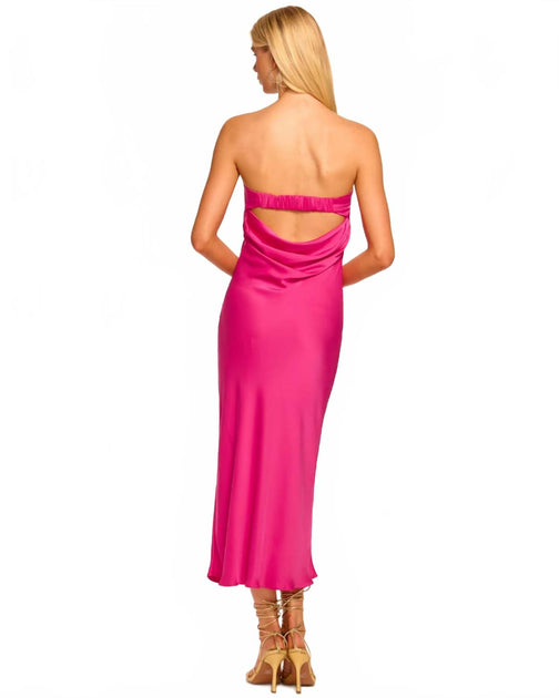 Ramy Brook Shauna Strapless Midi Dress Pink Small 3