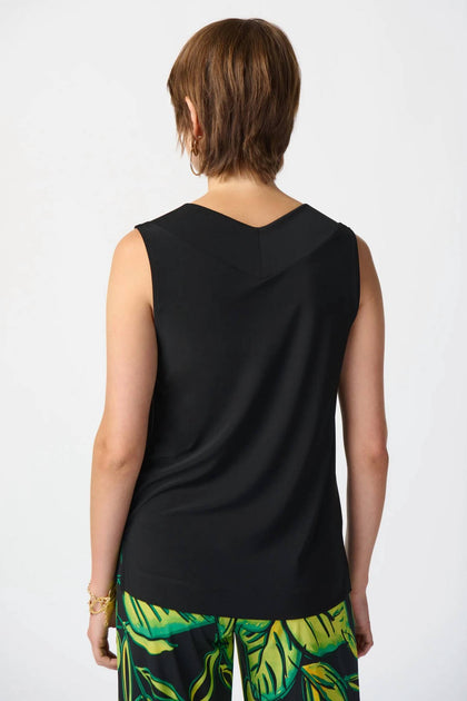Joseph Ribkoff Sleeveless V-Neck Top Black US 12 3