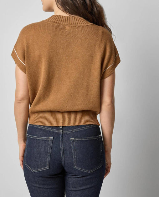 Lilla P V-Ausschnitt Keil-Pullover Braun 3