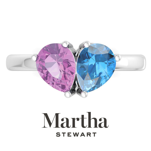 Martha Stewart Two Stone Gemstone Ring Multi US 5 9