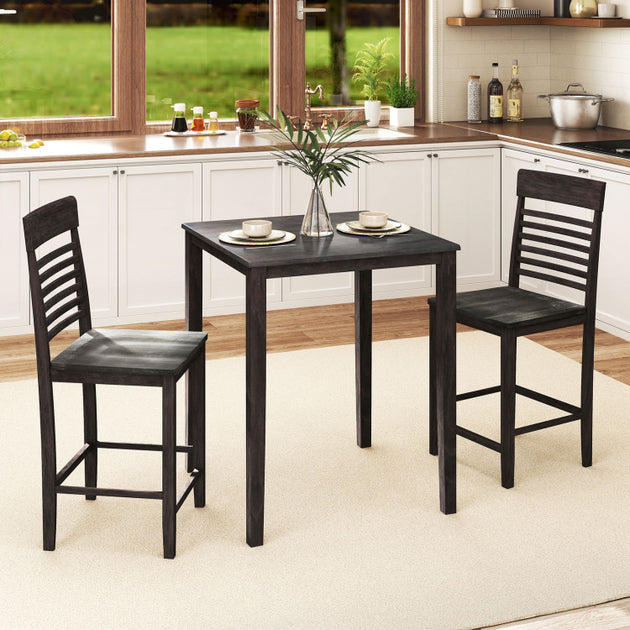 Hivvago 3-Piece Counter-Height Dining Table Set Gray 3