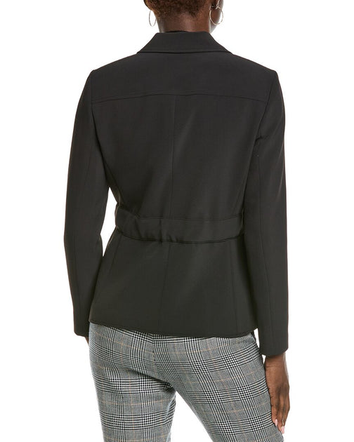 Kenneth Cole Belted Patch Pocket Jacket Black XL 3