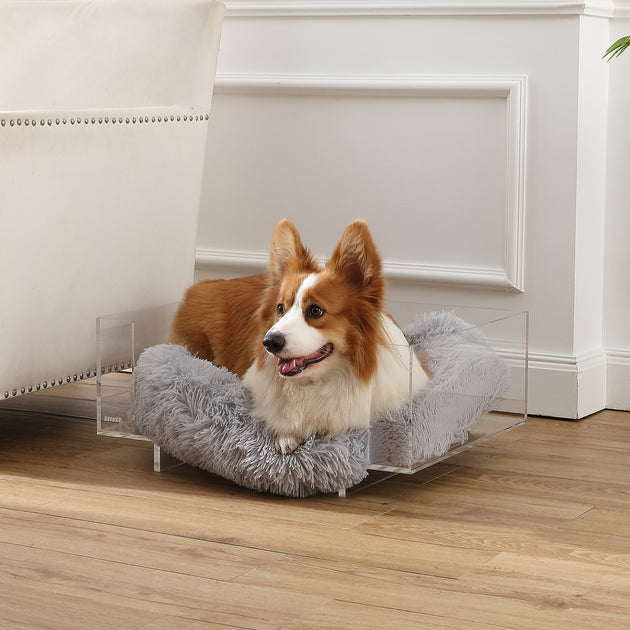 THE LICKER STORE Carole Pet Bed Light Gray/Clear 2