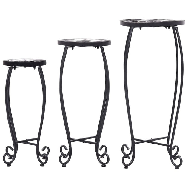 vidaXL Mosaic Table 3 pcs Black White Ceramic 4