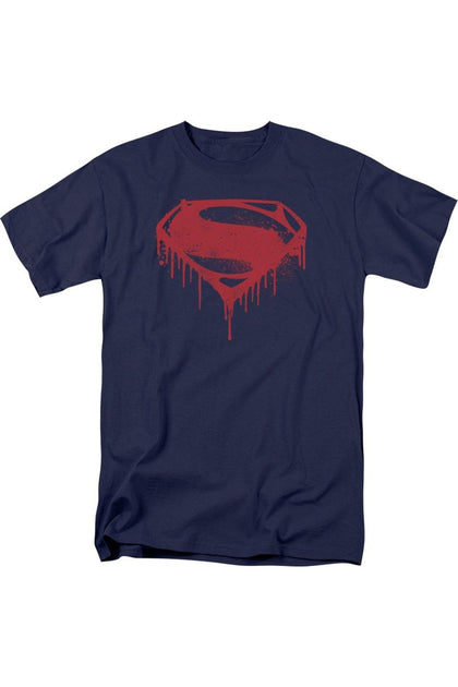 Gildan Batman V Superman Splattered T-Shirt Blue Small 2