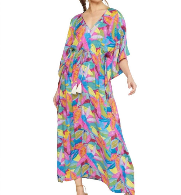 Entro Tropical Print Maxi Dress Multi Small 2