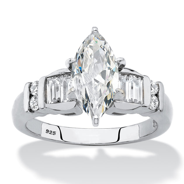 Palm 2.69 Cttw Silver Cubic Zirconia Engagement Ring Silver US 7 2
