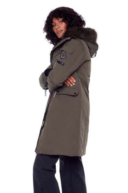 Alpine Laurentian Women's Long Parka Grey Small 4
