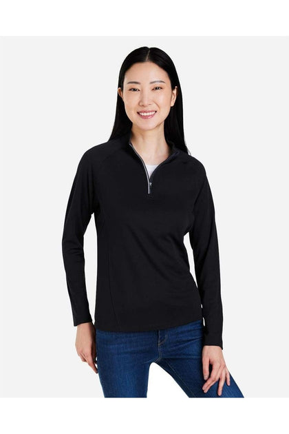 CORE365 Women's Origin Performance Pique Quarter-Zip Pullover Black XLarge 3