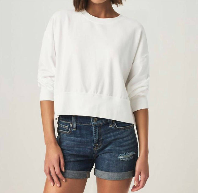 Splendid Hayden Pullover Sweatshirt Blanc Small 3