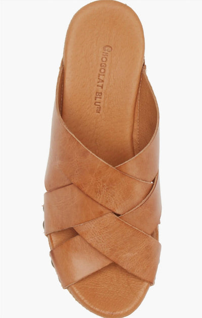 Chocolate Blu Yetta Wedge Slide Sandal Brown US 9 3