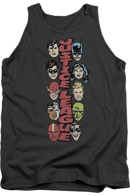 Gildan DC Comics Stacked Justice Tank Top Black Small 2