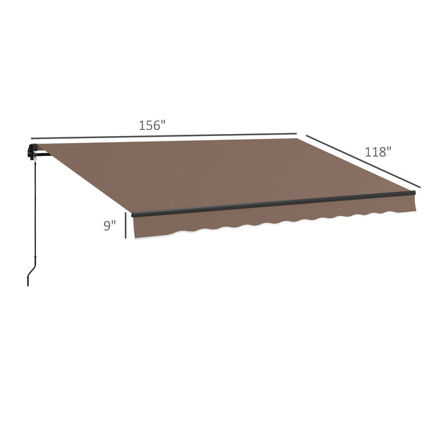 Hivvago Manual Retractable Patio Awning Beige 5