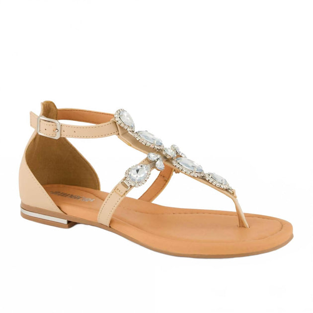  Andrea Women's Jewel Embellished Sandal Beige US 7 2