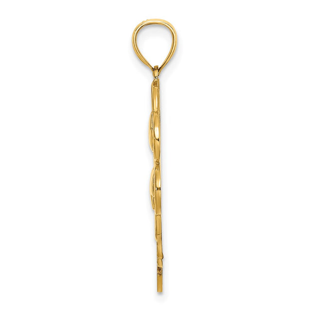 Diamond2Deal 4-Leaf Clover Charm Gold 3