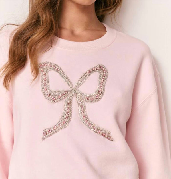 LoveShackFancy Rylan Fleece Pullover Pink Medium 4