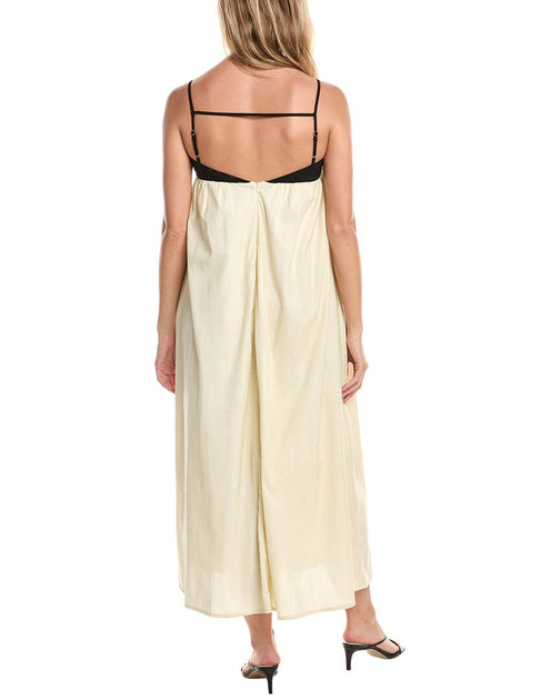 Madison Miles Midi Dress Beige Small 3