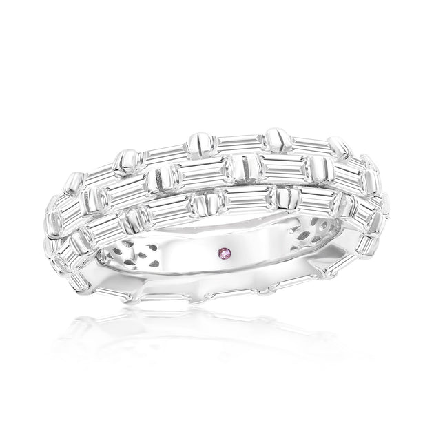 Suzy Levian Three Row Eternity Band Silver US 9 3