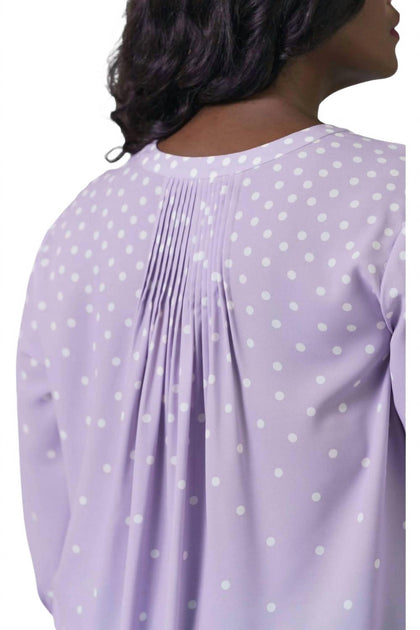 NYDJ Pintuck Button Down Blouse Purple Plus Size 1X 4