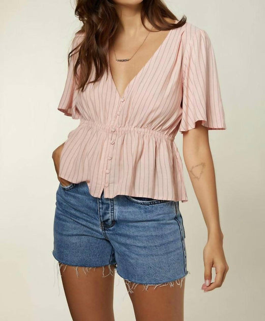 O'Neill Wes Stripe Top Pink Medium 4