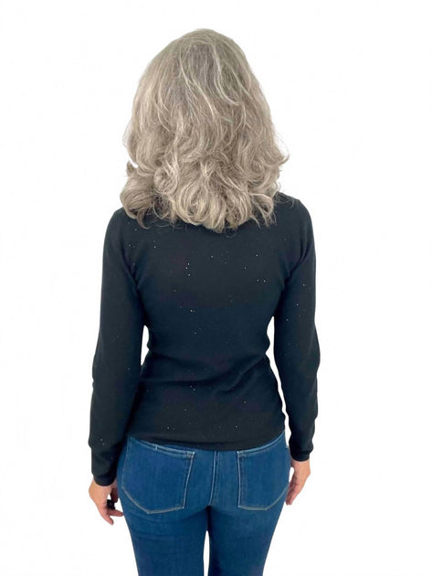 Kinross Sequin Crew Top Black XSmall 3