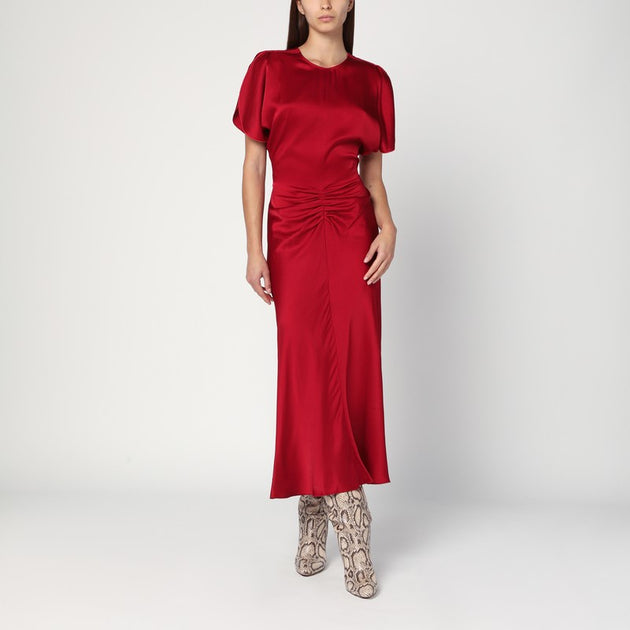 victoria beckham pink midi dress Victoria Beckham Women's Pink Pink Midi Dress With Gathe Waist
