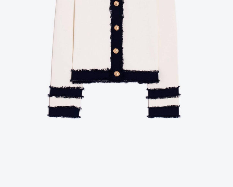 アパルトモン 22-080-560-2140-3-0 22AW Bicolor Knit Cardigan WOOL AND ALPACA BLEND CARDIGAN WITH EMBROIDERED FLOWERS AND BELT
