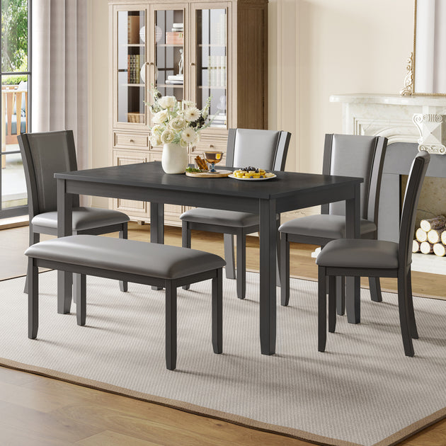 Streamdale 6-Piece Grey Dining Table Set 3