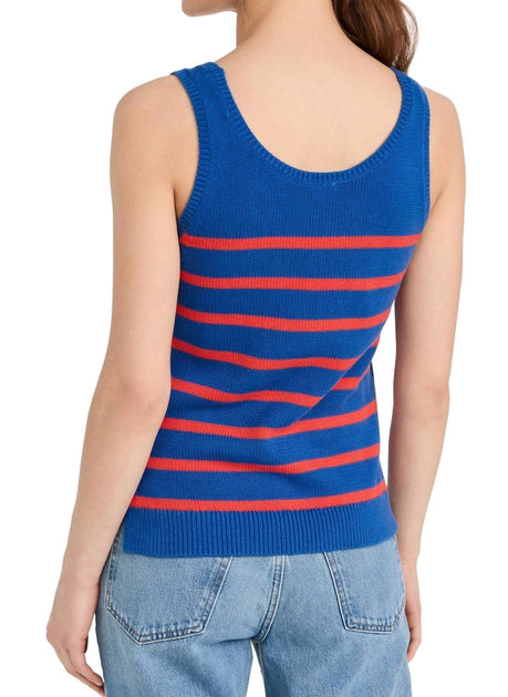 KULE The Gio Tank Top In Denim/poppy | ShopSimon